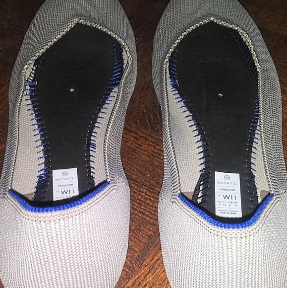 Rothy’s The Flat Round Toe Birdseye Flax Cream Comfort Ballet Flat NO INSOLES - Picture 6 of 9